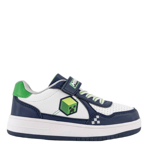 Minecraft sneaker wit/donkerblauw