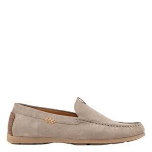 suède mocassins taupe