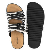 thumbnail: Graceland slippers met zebraprint zwart/wit