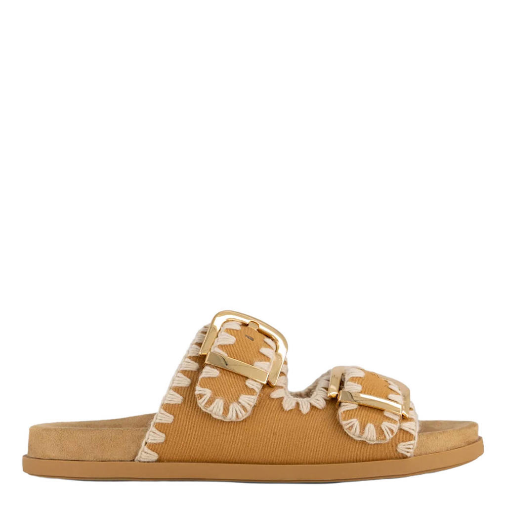 Cognackleurige dames Graceland slippers van synthetisch/textiel