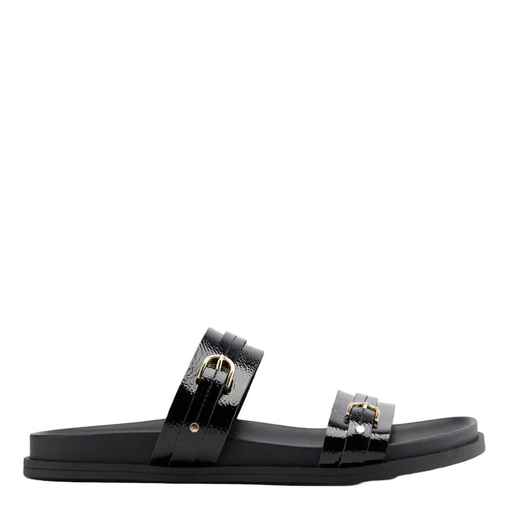 Graceland imitatieleren slippers - zwart