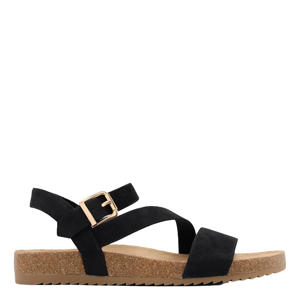 suède sandalen zwart