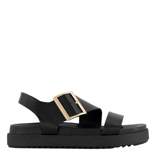 Graceland imitatieleren sandalen zwart