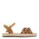 Graceland suède espadrilles met panterprint cognac/zwart