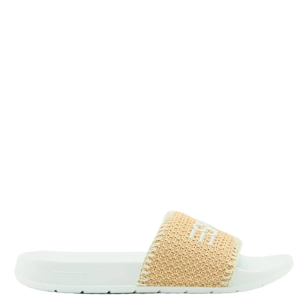Beige dames ESPRIT badslippers met logo -