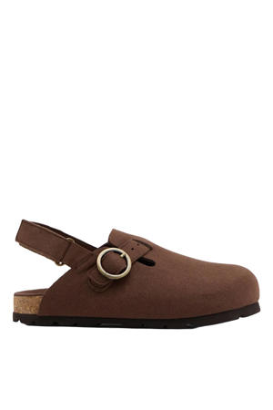 Schoolkind clogs donkerbruin