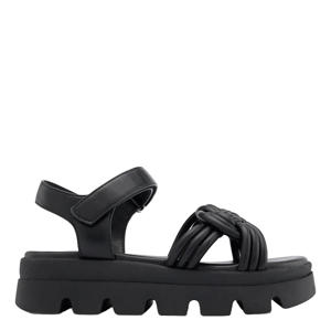 imitatieleren leren sandalen zwart