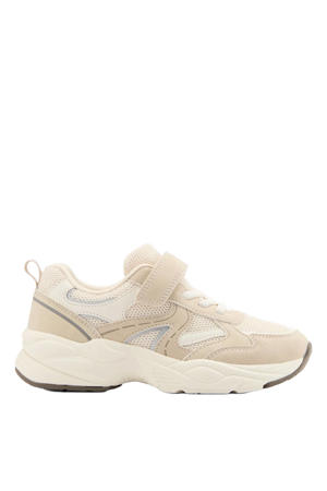 chunky leren sneakers beige