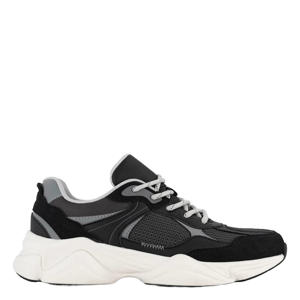 chunky leren sneakers zwart