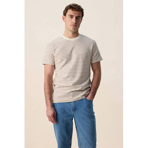 Sissy-Boy regular gestreepte T-shirt donkerbruin afbeelding