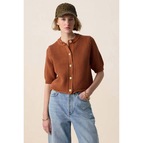 Sissy-Boy gebreid vest cognac afbeelding
