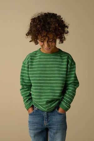 gestreepte longsleeve donkergroen