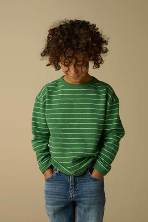 gestreepte longsleeve donkergroen