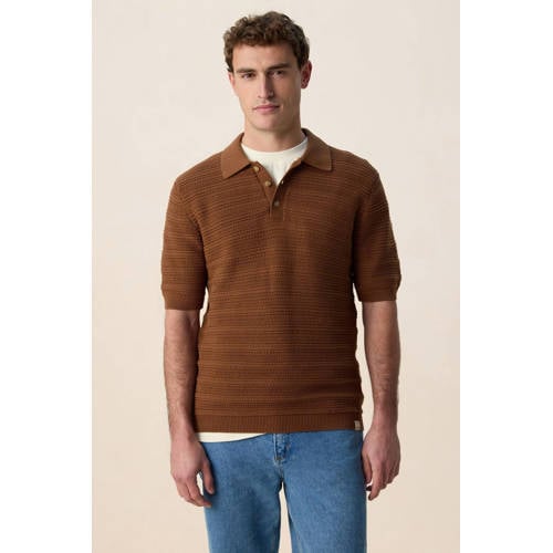 Sissy-Boy regular T-shirt met ingebreid patroon donkerbruin afbeelding