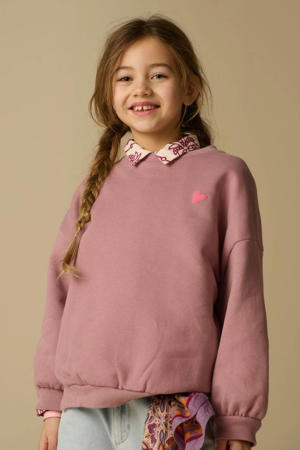 sweater met backprint oudroze