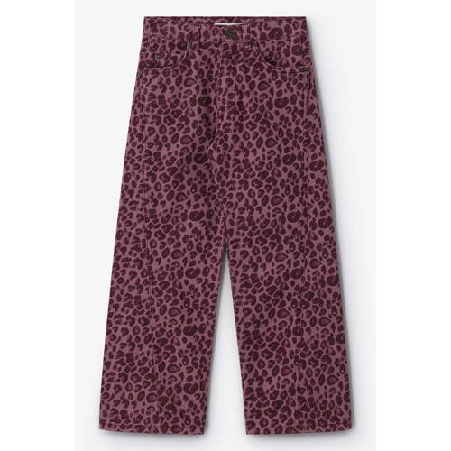 Sissy-Boy high waist straight leg jeans met panterprint roze afbeelding
