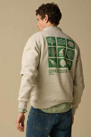 sweater met backprint grijs
