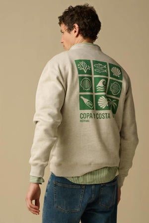 sweater met backprint grijs