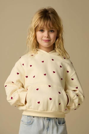 hoodie met hartjes wit