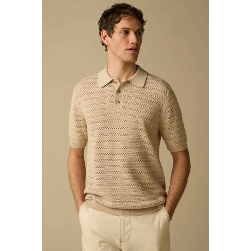 Sissy-Boy regular T-shirt met ingebreid patroon beige afbeelding