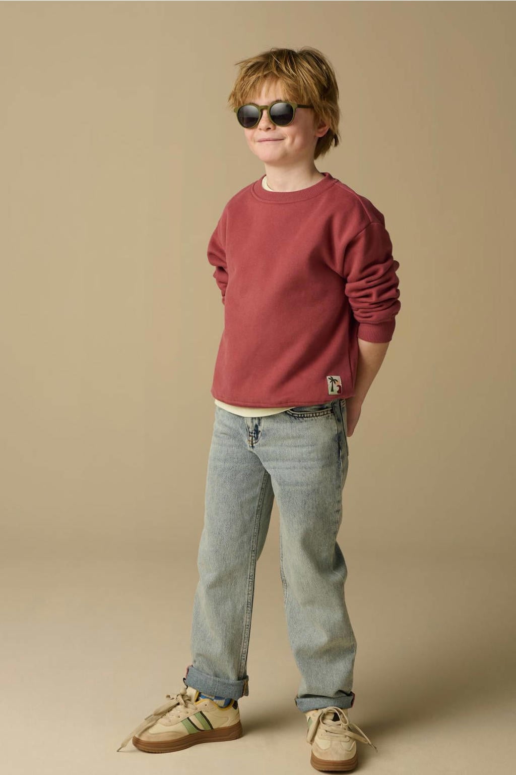 Sissy-Boy sweater met backprint roodbruin