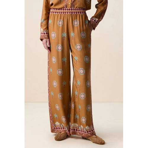 Sissy-Boy wide leg regular waist casual broek bruin afbeelding
