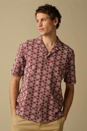 loose casual overhemd donkerrood