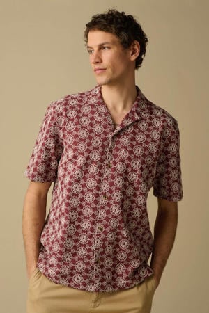 loose casual overhemd donkerrood