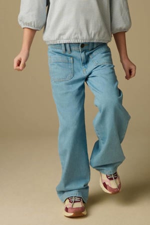 high waist straight leg jeans light blue denim