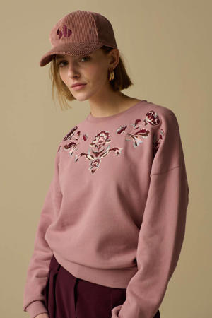 gebloemde sweater roze