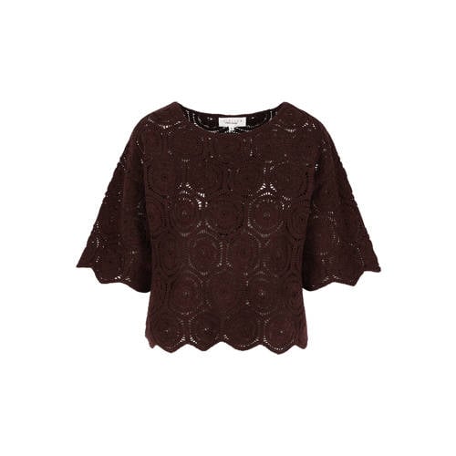 LOLALIZA top donkerbruin crochet afbeelding