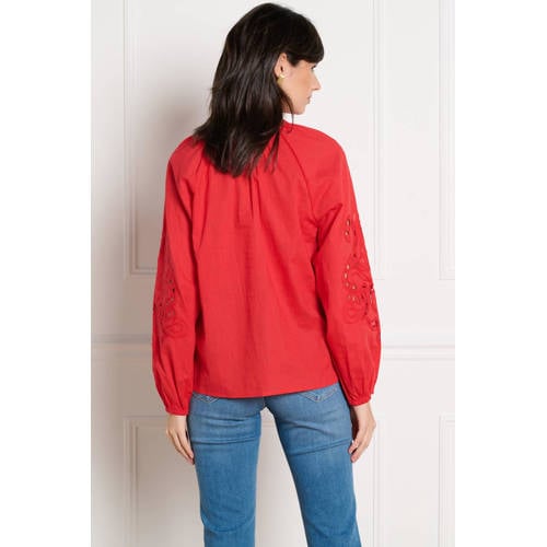 LOLALIZA blouse rood broderie afbeelding