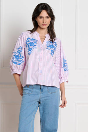 gestreepte blouse roze