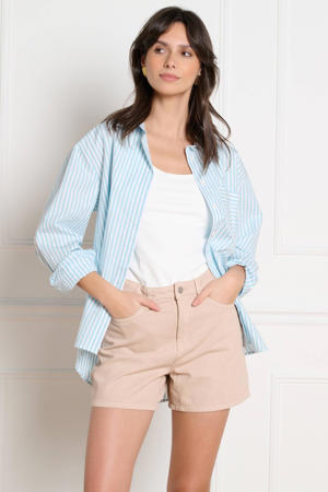 denim regular waist short beige