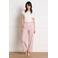 LOLALIZA wide leg regular waist broek met pied de poule print roze