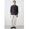 Mango Man regular casual overhemd met linnen donkerblauw