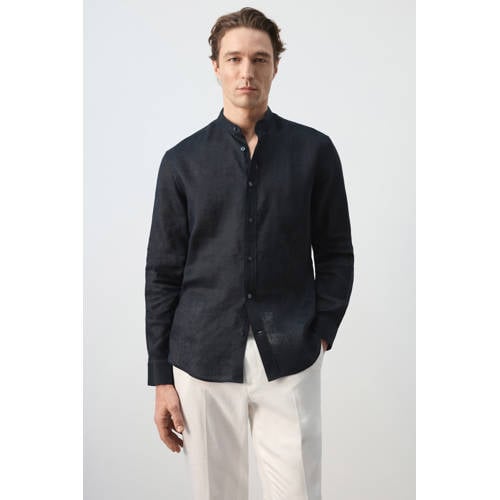 Mango Man regular casual overhemd donkerblauw afbeelding