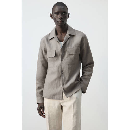 Mango Man regular casual overhemd taupe afbeelding