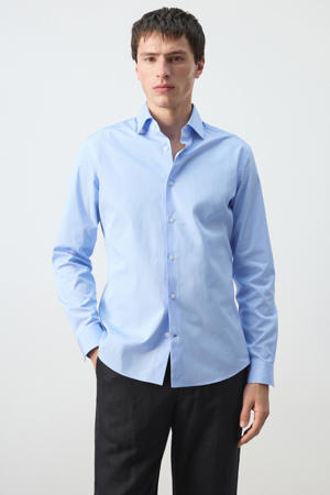 slim gestreepte casual overhemd blauw