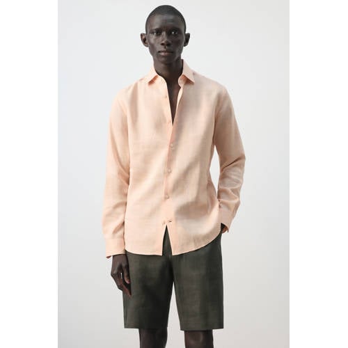 Mango Man slim casual overhemd oranje afbeelding