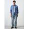 Mango Man regular casual overhemd blauw