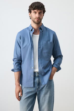 regular casual overhemd blauw