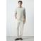 Mango Man regular casual overhemd met linnen groen