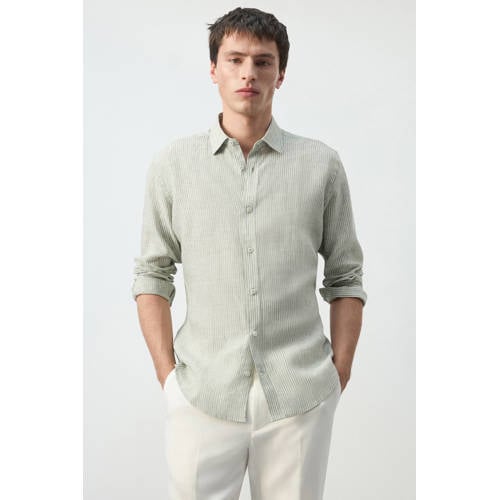 Mango Man regular casual overhemd groen afbeelding