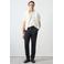 Mango Man slim pantalon met linnen donkerblauw