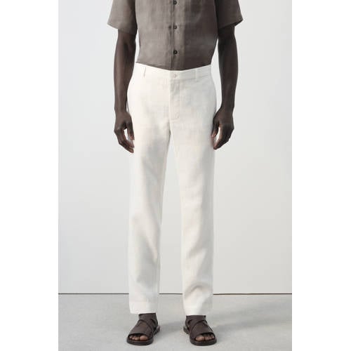 Mango Man slim pantalon met linnen afbeelding