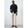 Mango Man slim pantalon met linnen beige