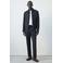 Mango Man slim pantalon met linnen donkerblauw