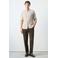 Mango Man regular casual overhemd met linnen beige
