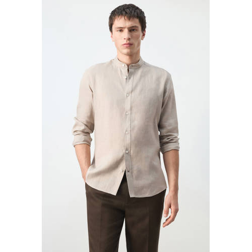 Mango Man regular casual overhemd beige afbeelding